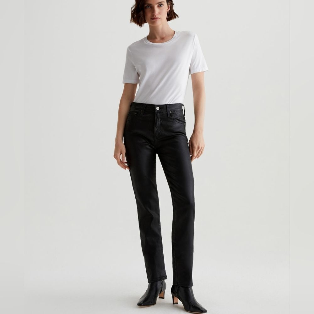 AG Adriano Goldschmied Mari Leatherette Straight Jeans size 29 NWT